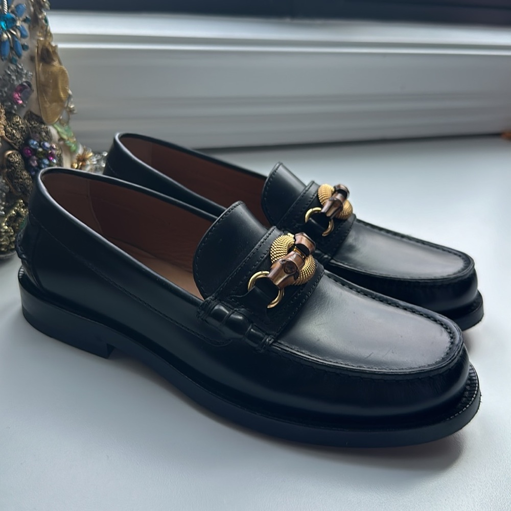 Gucci black leather loafers